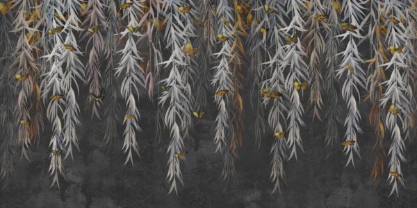 Paper Peint Papillons dans des branches de saule