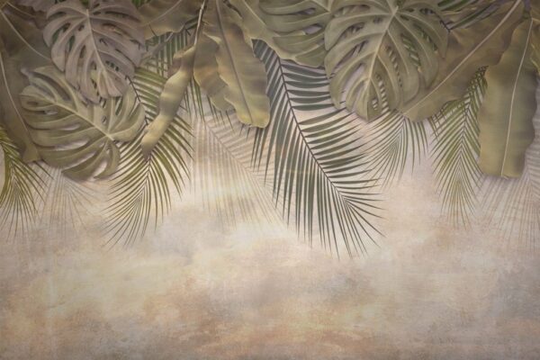 Papier Peint Motif tropical dans une lumière chaude