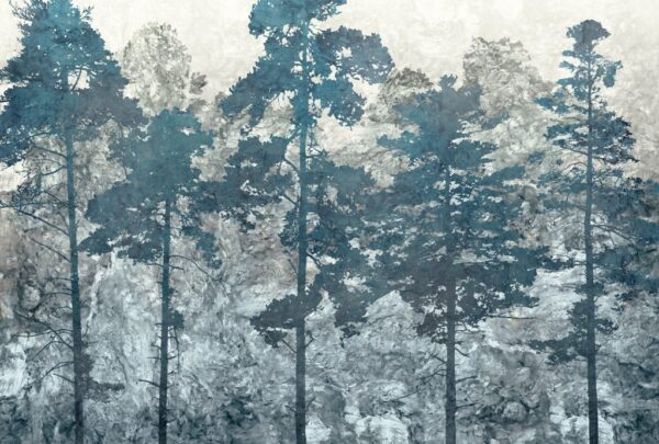 Papier Peint Forêt Bleue