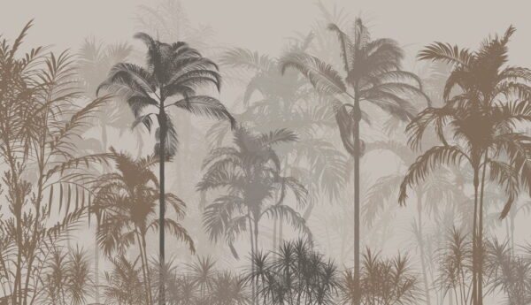 Papier Peint Palmiers Dans La Brume 3D