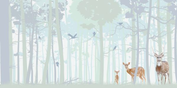 Papier Peint Famille De Cerfs