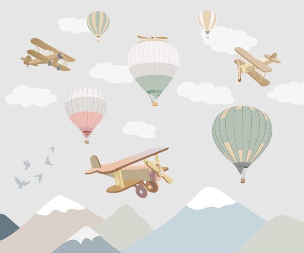 Papier Peint Avions Et Ballons Pour Bébé