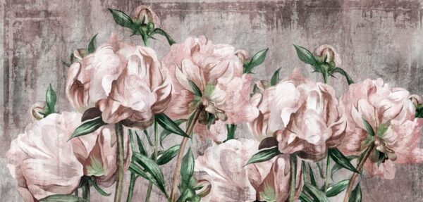 Papier Peint Mur de Pivoines Roses