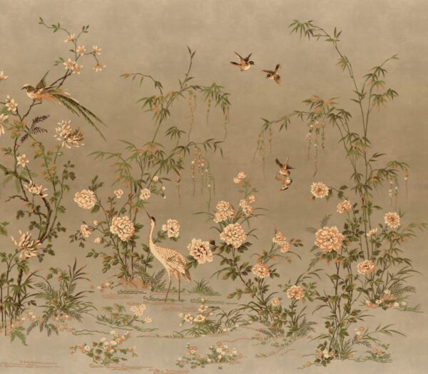 Papier Peint Monde des Oiseaux Japonais