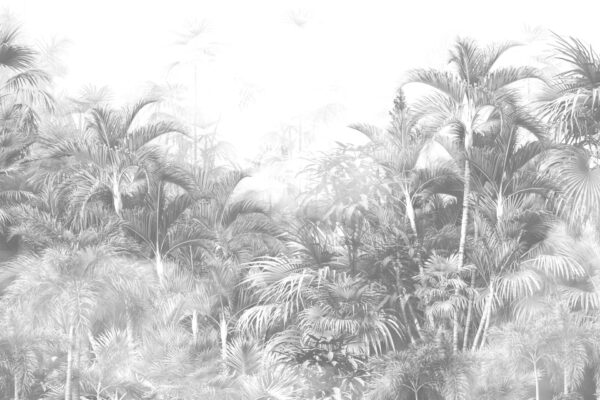 Papier Peint Gris Jungle Dense