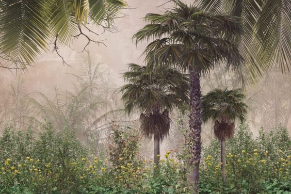 Papier Peint Tropical Jaune Prairie