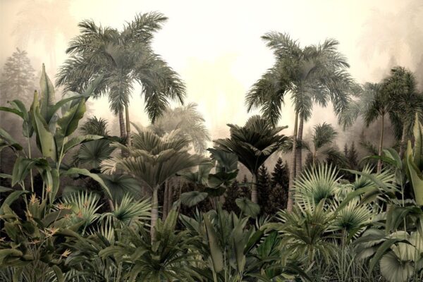 Papier Peint À La Lueur Des Plantes Exotiques