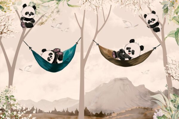 Papier Peint Ours Panda Heureux