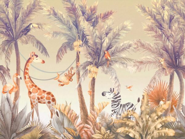Papier Peint Happy Jungle Animals