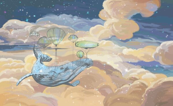 Papier Peint Baleine Dans Le Ciel Nocturne