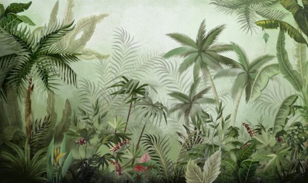 Papier Peint Vert Forêt Tropicale