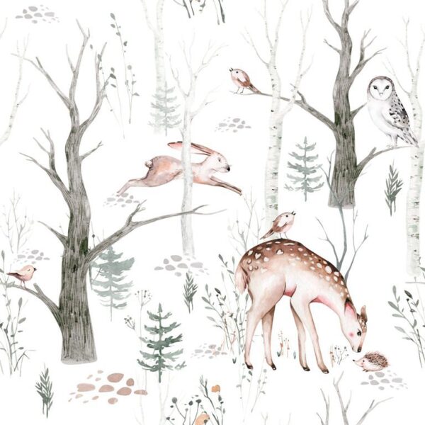 Papier Peint Forêt D'hiver Pour Enfants