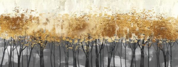 Paper Peint Couronnes d'arbres dorés