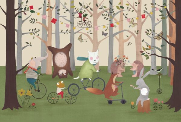 Papier Peint Animaux Sur Bicyclettes