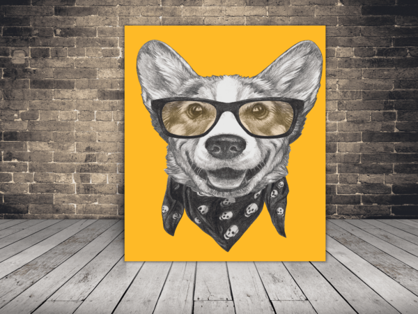 Image d'un chien à lunettes