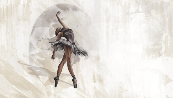 Papier peint Ballerine sur fond clair