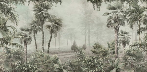 Peinture murale Tropiques derrière la brume