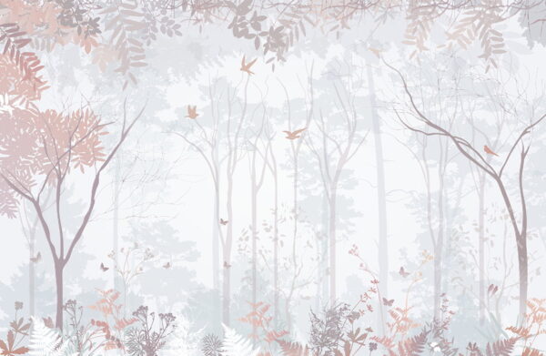 Papier peint Forêt Rose