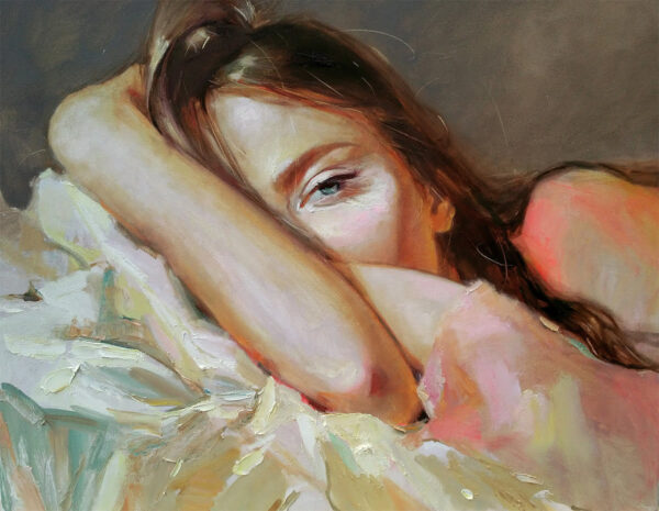 Image Fille sur un oreiller – Image 2