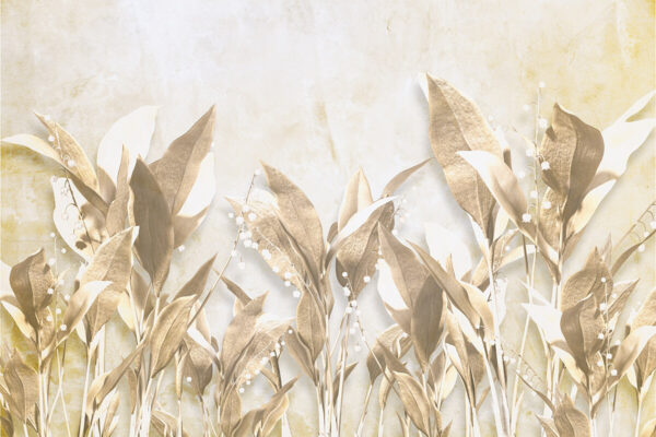 Papier peint Muguet en or
