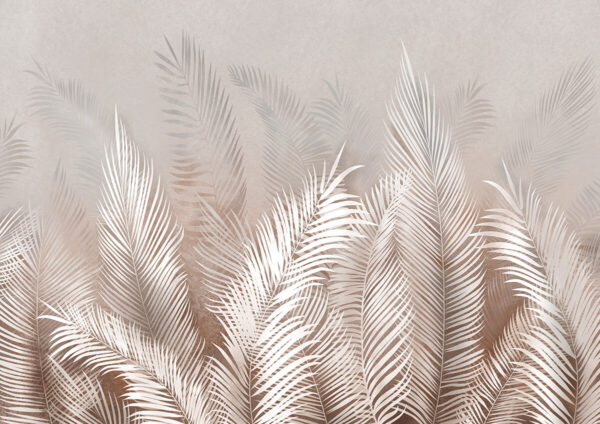 Papier peint Feuilles longues brunes