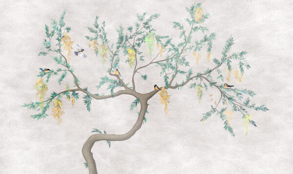 Papier peint Arbre bleu