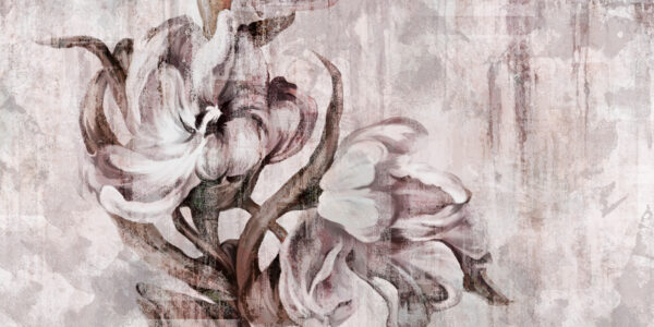Papier peint Contour de fleur de pivoine