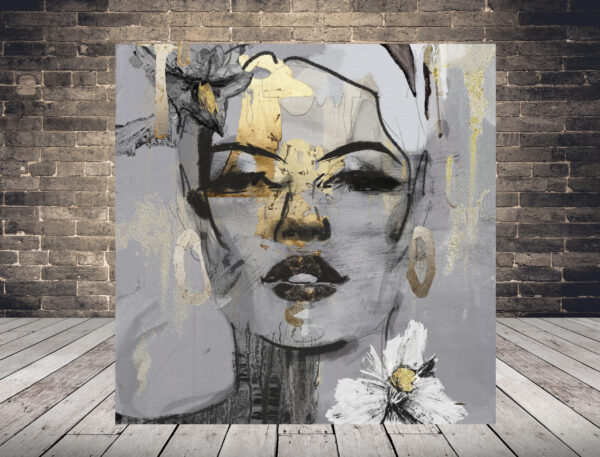 Une image d'une Fille en or sur toile