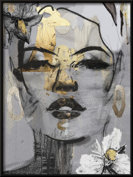 Affiche Fille en or sur toile – Image 4