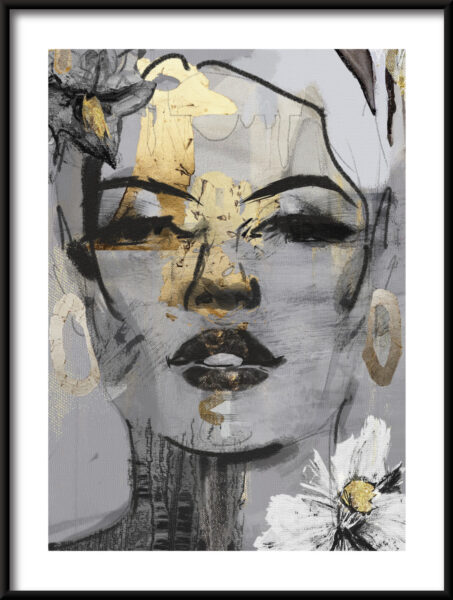 Affiche Fille en or sur toile – Image 3