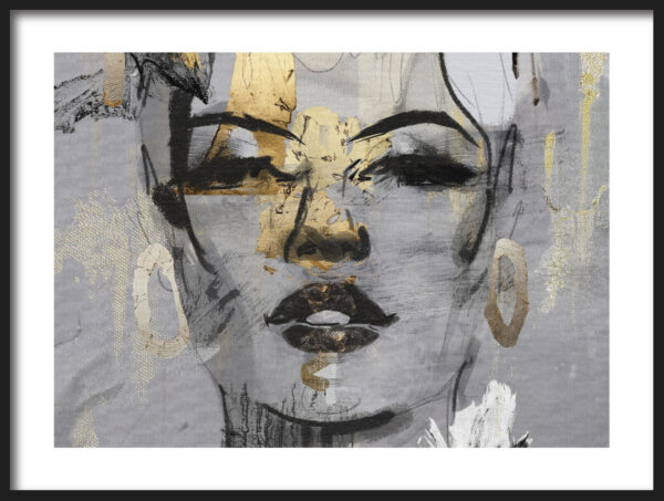 Affiche Fille en or sur toile
