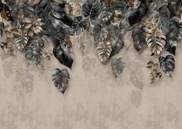 Peinture murale Feuilles suspendues