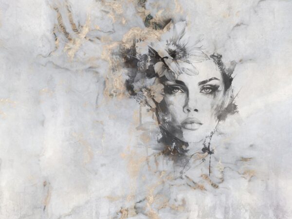 Peinture murale Fille en marbre