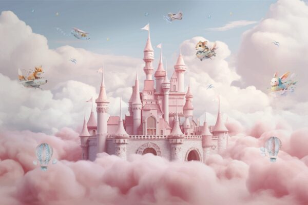 Peinture murale Château dans les nuages