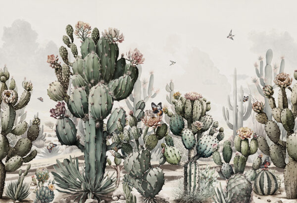Peinture murale Champ de cactus