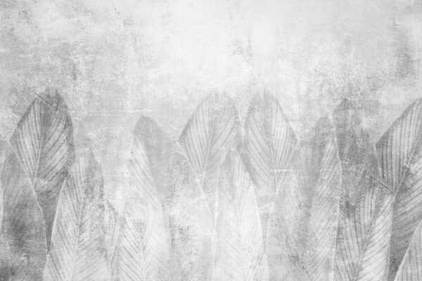 Papier peint Feuilles grises