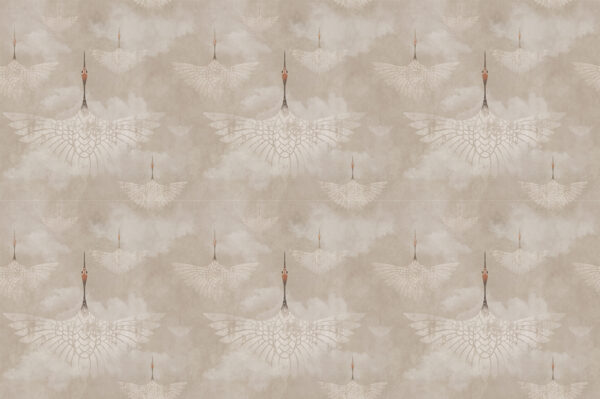 Papier peint Grue Beige