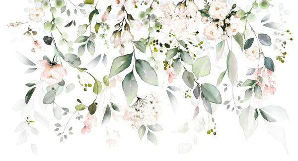 Papier peint Motif floral tombant