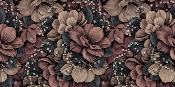 Papier peint Mur de fleurs