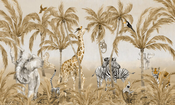 Papier peint dans la jungle de la chaleur