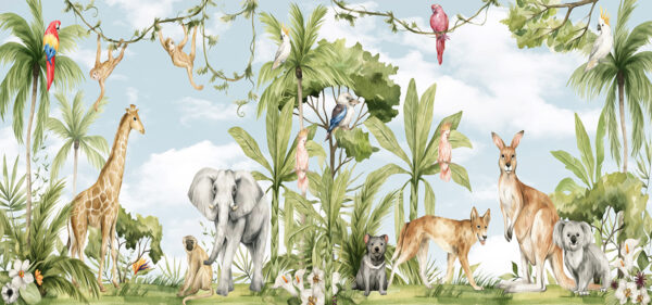 Papier peint Famille d'animaux
