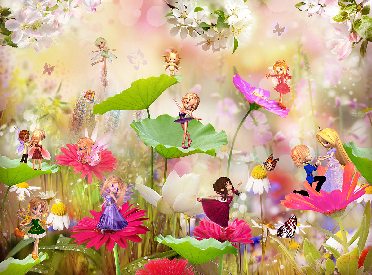 3d,Image,Of,Little,Fairies,In,A,Fairy,Forest,,3d