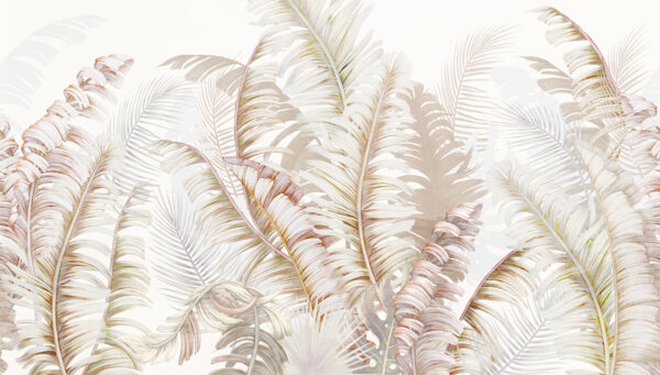 Papier peint Feuilles lumineuses