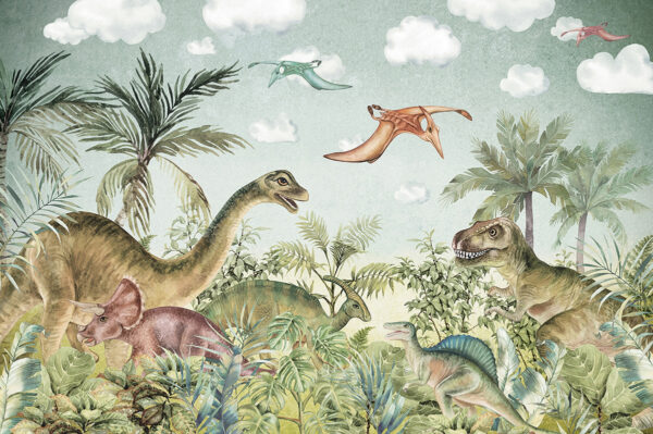 Papier peint Dinosaures peints