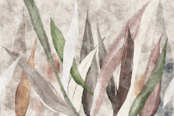 Papier peint Feuilles peintes