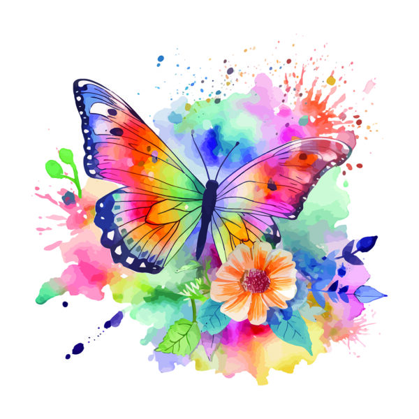 Papier peint Papillon coloré