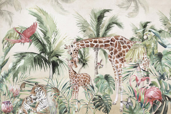 Papier peint Jungle peinte