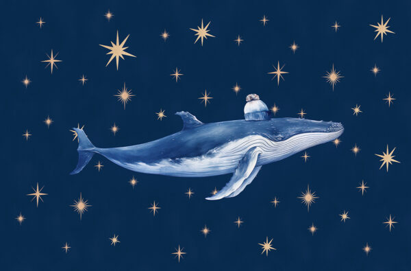 Papier peint Baleine dans le ciel nocturne