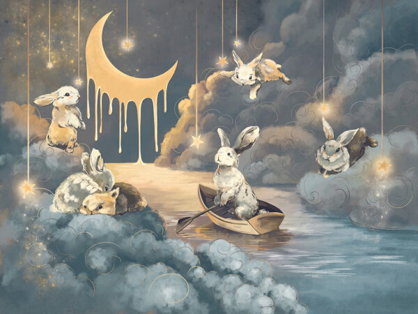 Papier peint Des lapins au pays des contes de fées