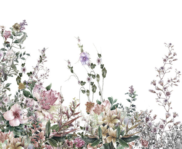 Papier peint Fleurs pastel